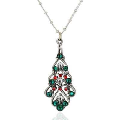 Chiara Crystal Christmas Tree Necklace