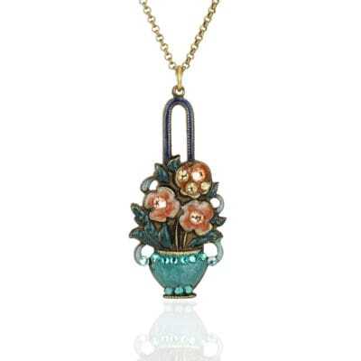Jill's Garden Hand Painted Flower Bouquet Charm Necklace