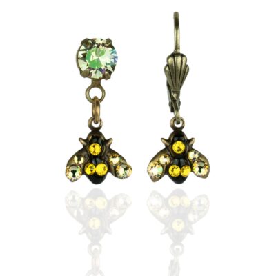 Earth's Bounty  Crystal Bee Earrings