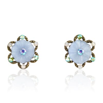 Anne's Vault Forever Light Blue Flower Post Crystal Earring