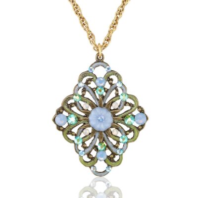 Anne's Vault Forever Pale Pastel Flower Crystal Necklace