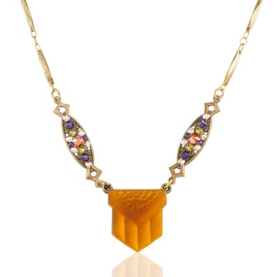 Anne's Vault Forever Autumn Ember Jeweled Crystal Necklace