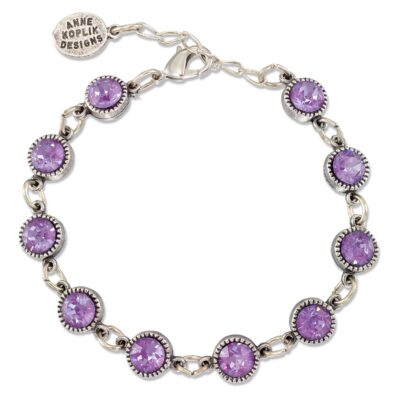 Thea Purple Ignite Bezel Set Perfect Match Crystal Bracelet
