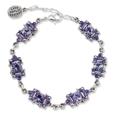 Timeless Tanzanite Vintage Inspired Crystal Charm Bracelet