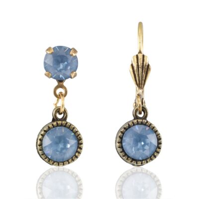 Bezel Set Brass Earrings Denim Ignite