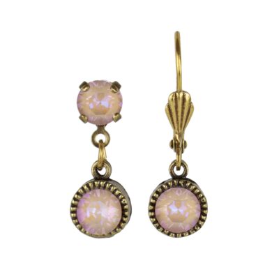 Dusty Pink DeLite Brass Drop Earrings