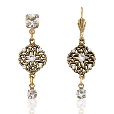Forever Filigree Round Victorian Crystal Drop Earring