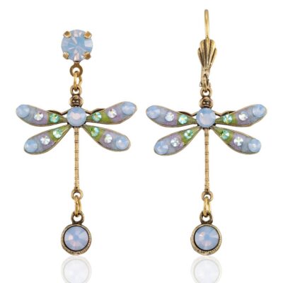 Light Blue Pastel Dream Dragonfly Crystal Drop Earring