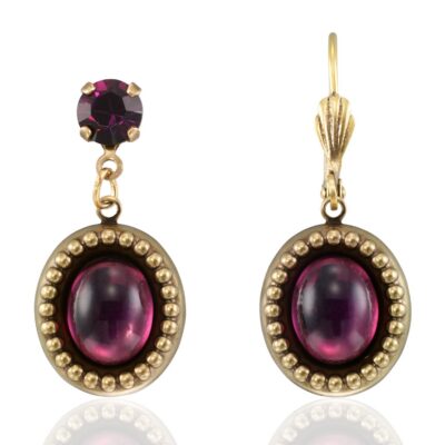 Royal Purple Renaissance Court Cabochon Earring