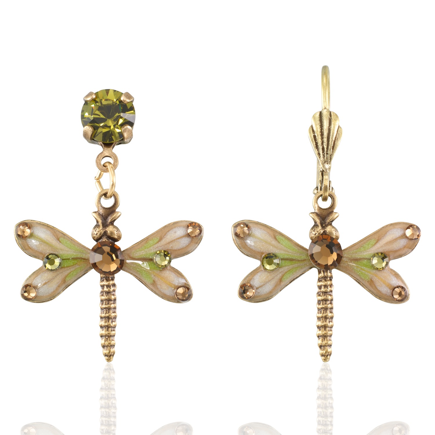 Whispering Meadow Daydream Dart Dragonfly Crystal Earring