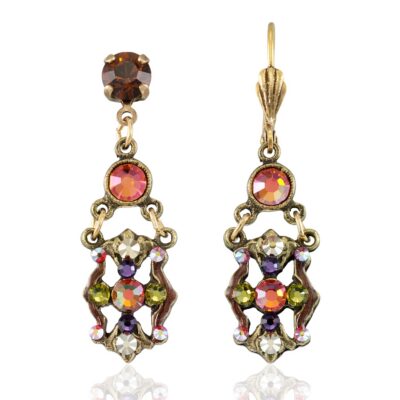 Autumn Ember Jeweled Harvest Crystal Dangle Earring