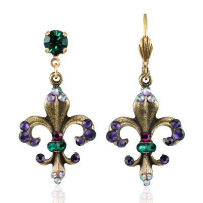 Lily Crystal Fleur Di Lis Earring