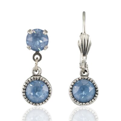 Bezel Set Silver Earrings Denim Ignite