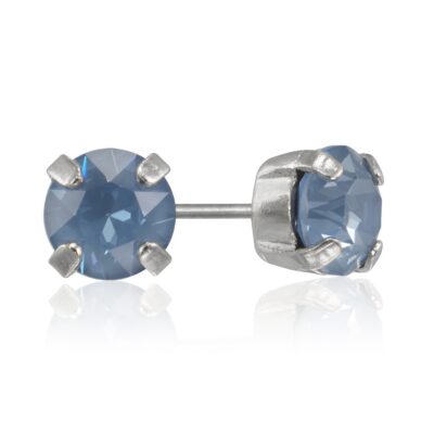 Silver Denim Ignite Crystal Stud Earrings