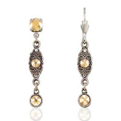Forever Yellow Vintage Inspired Filigree Crystal Earring