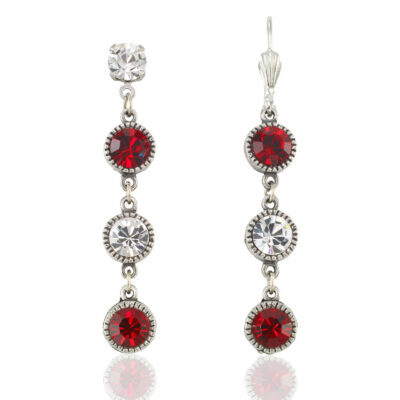 Classic Red and Crystal Drop Vintage Inspired Earring