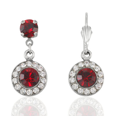 Red Halo Sparkling Classic Crystal Drop Earring