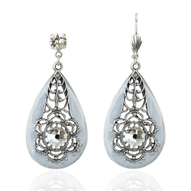 Norine Watton Silver Shadow Crystal Earring