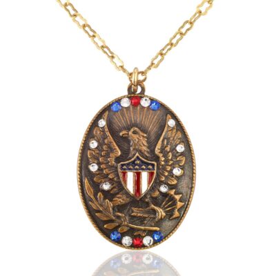250 Years of Independence Crystal Oval Medallion Necklace