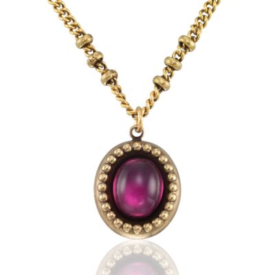 Royal Purple Renaissance Court Cabochon Necklace