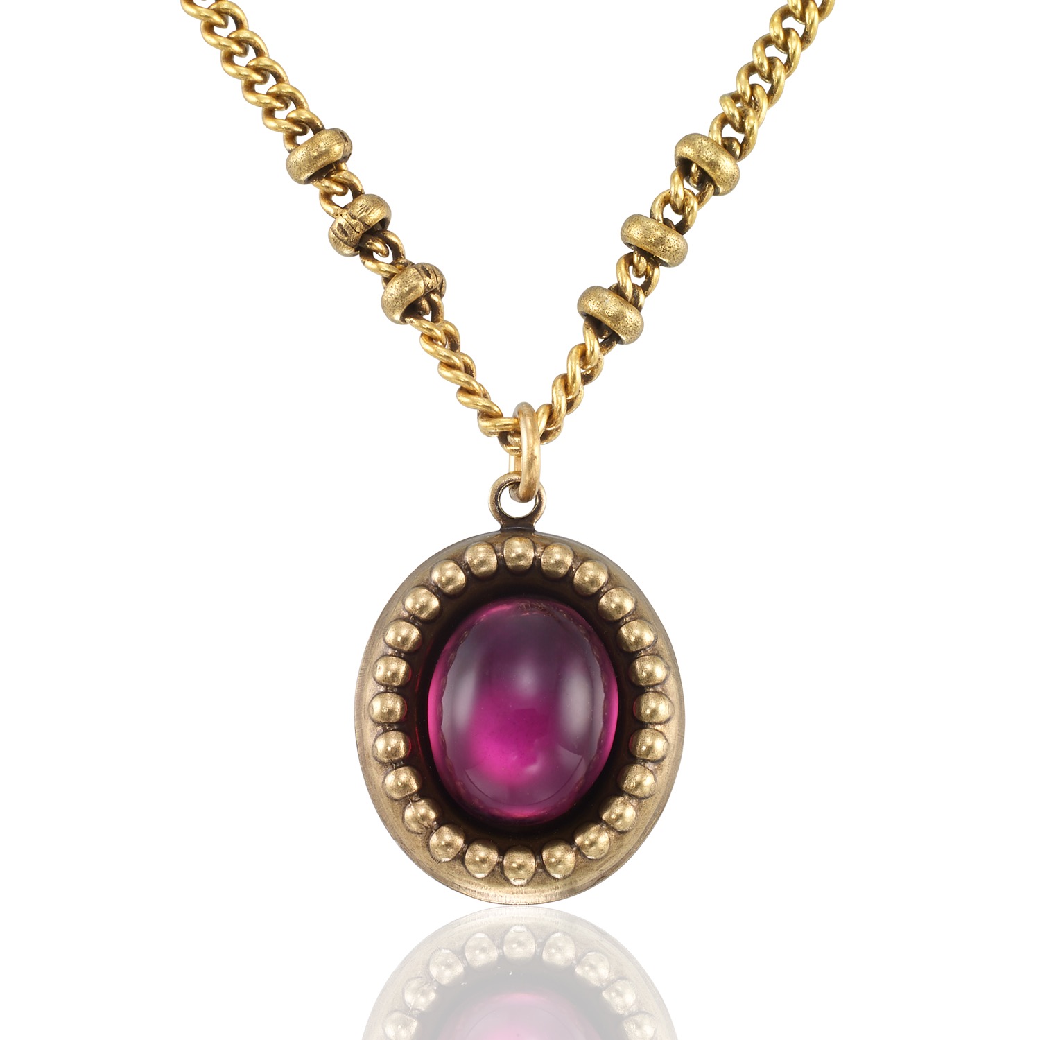 Royal Purple Renaissance Court Cabochon Necklace