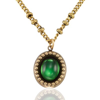 Tourmaline Green Renaissance Court Cabochon Necklace