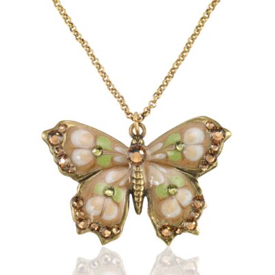 Whispering Meadow Daydream Butterfly Crystal Necklace