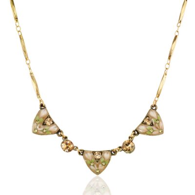 Vintage Inspired Whispering Meadow Crystal Collar Necklace