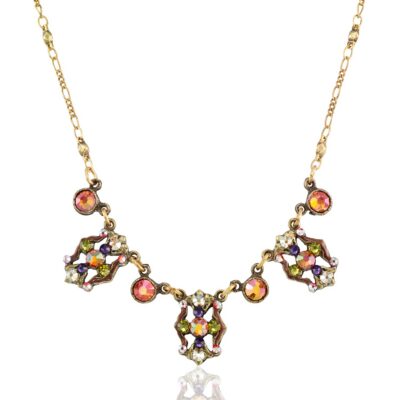 Autumn Ember Jeweled Harvest Crystal Collar Necklace