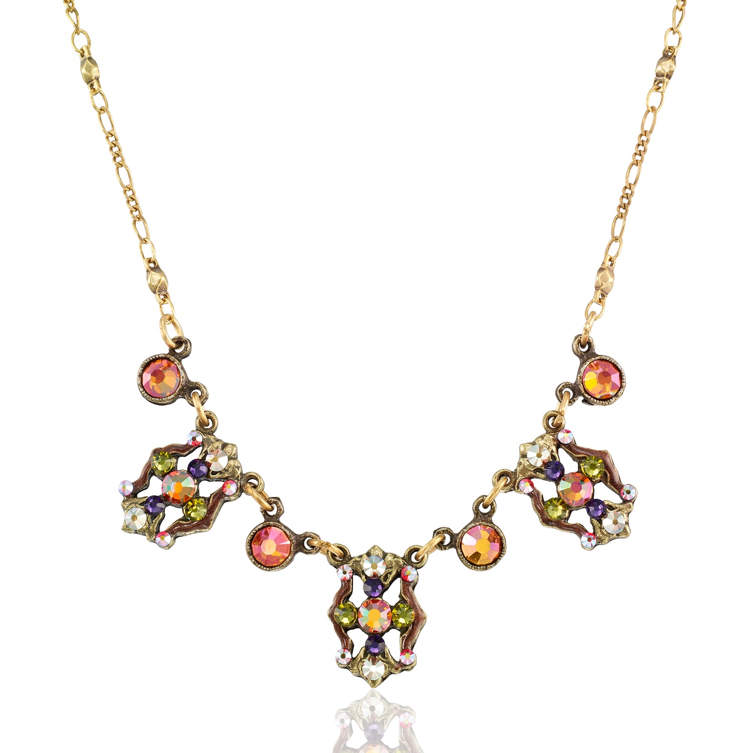 Autumn Ember Jeweled Harvest Crystal Collar Necklace