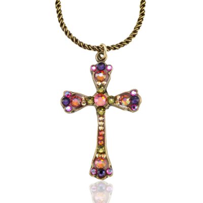 Autumn Ember Jewel Faith Crystal Cross Necklace