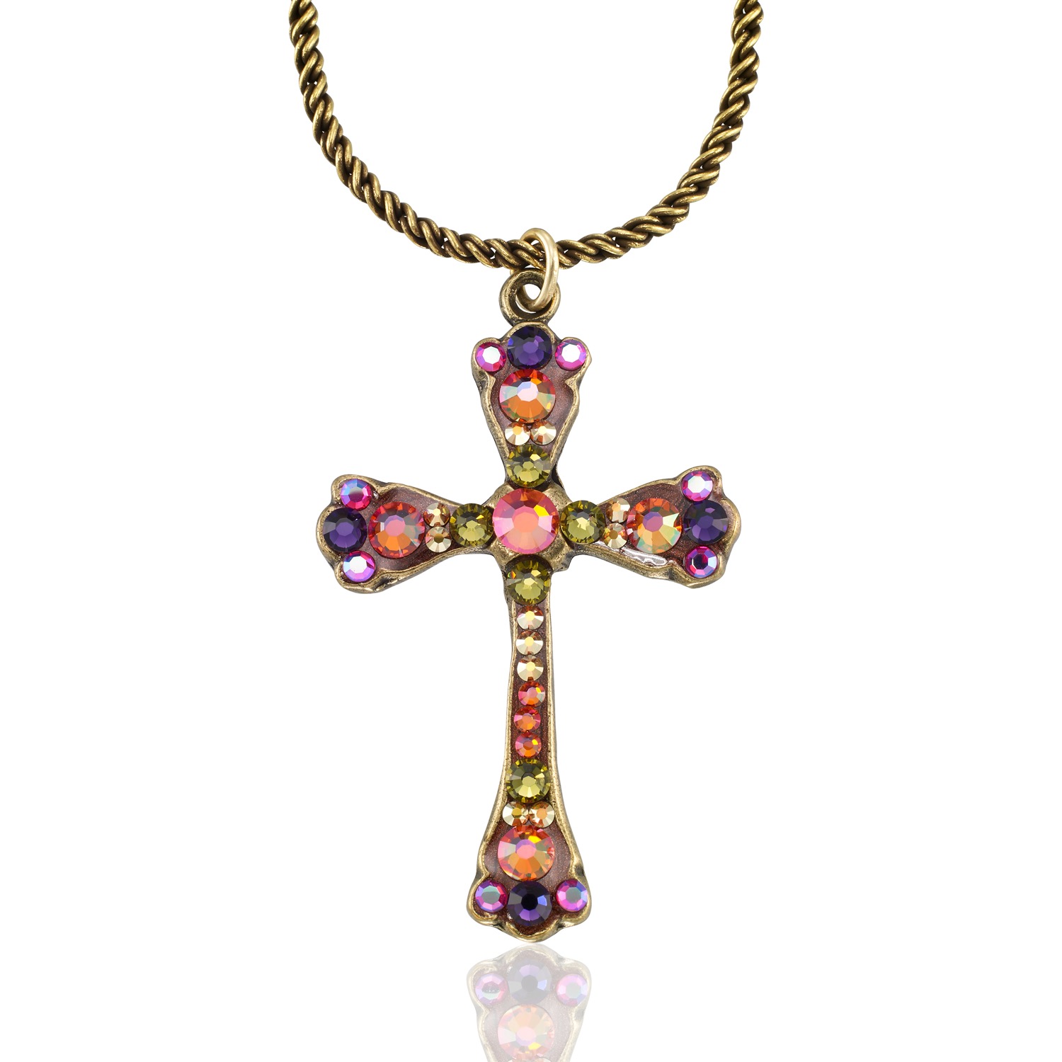 Autumn Ember Jewel Faith Crystal Cross Necklace