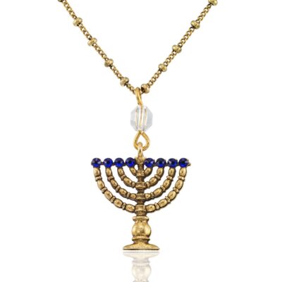 Miraculous Menorah Divine Light Crystal Necklace