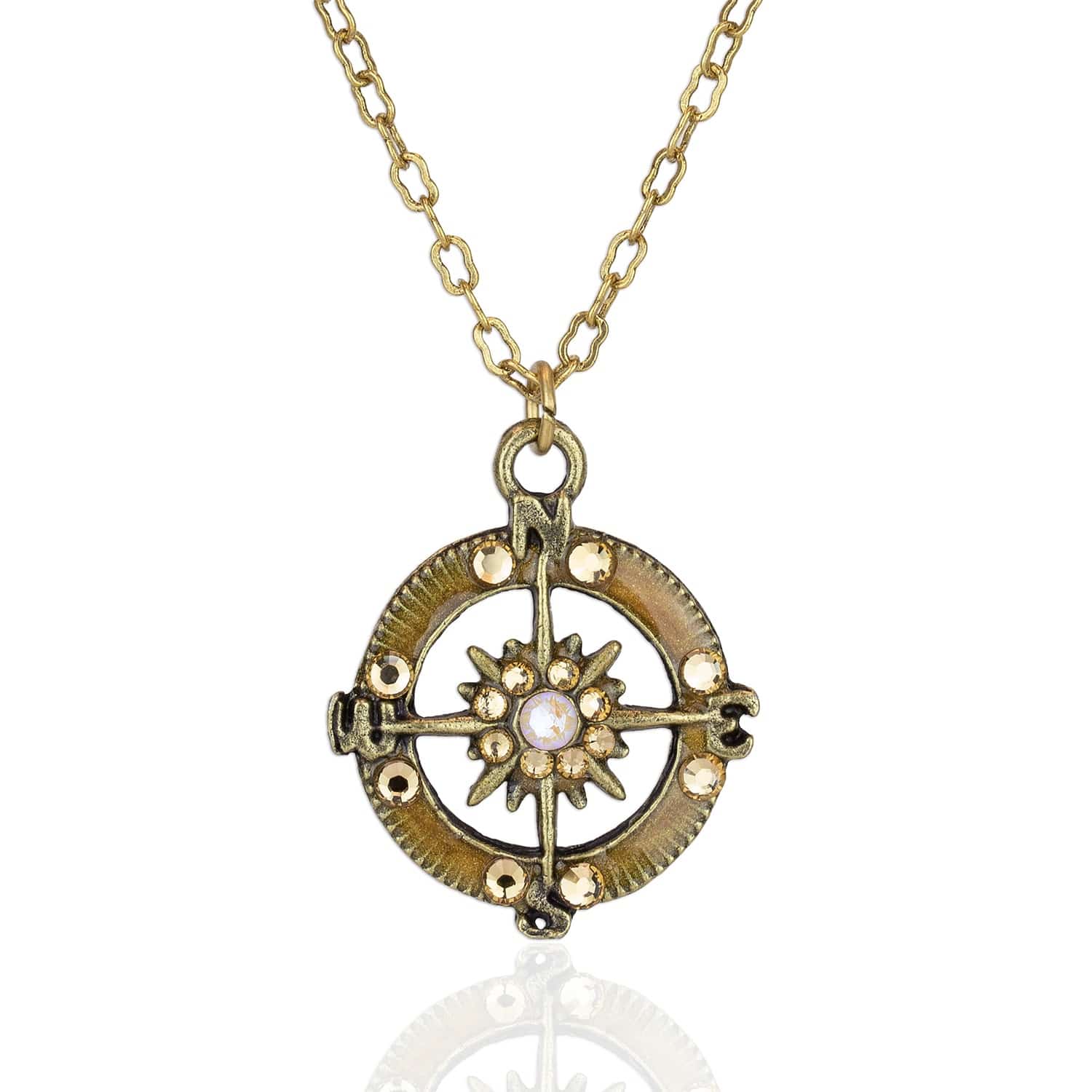 14k Yellow Gold Compass Pendant Charm Necklace Seashore Boating Fine Jewelry  For Women Gifts For Her - Walmart.com