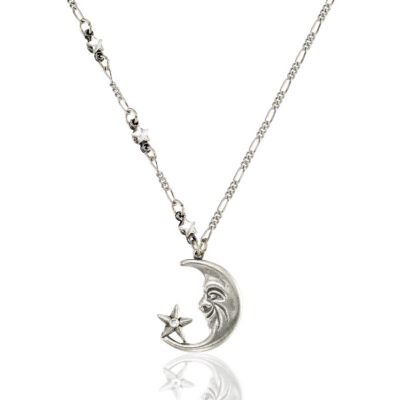 Dancing Stars on the Moon Phase Orbit Crystal Necklace