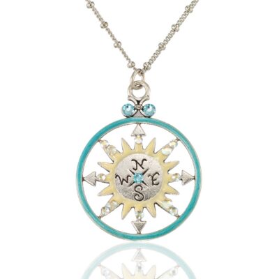 Summer Sunshine Coastal Compass Crystal Necklace