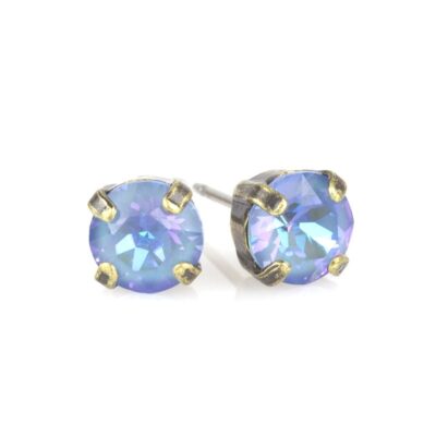 Simple Ocean DeLite Crystal Stud Earring - Brass - 6mm
